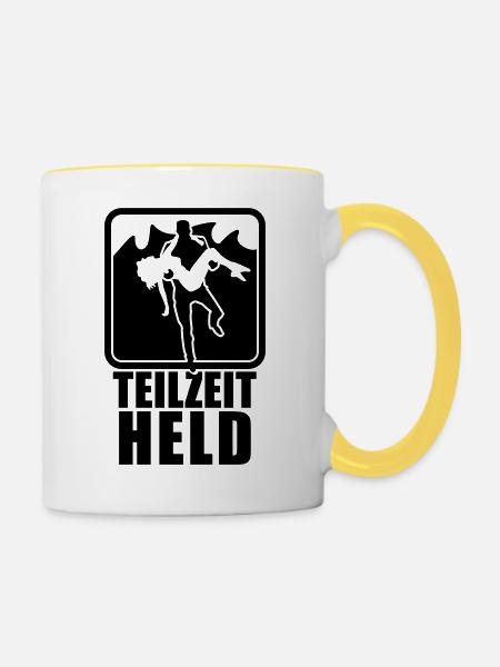 Teilzeit-Held - Tasse zweifarbig - Weiß/Gelb