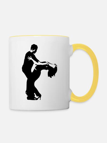tänzer - Tasse zweifarbig - Weiß/Gelb