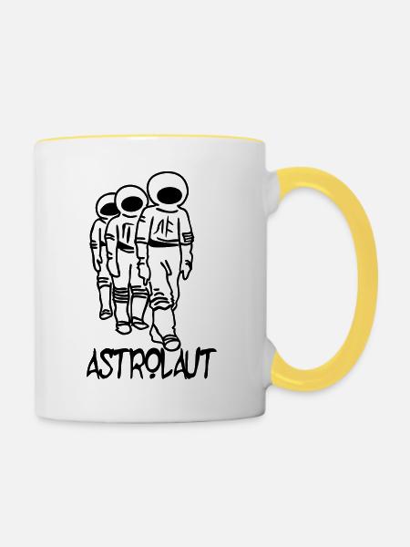 Astrolaut Records - Tasse zweifarbig - Weiß/Gelb