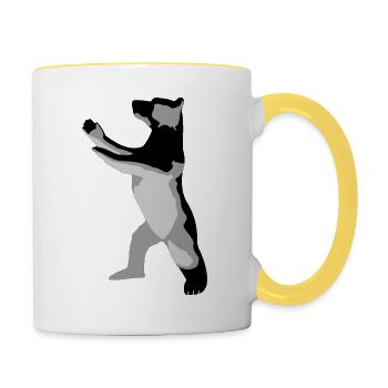 Berliner Bär - Tasse zweifarbig - Weiß/Gelb - Rechts