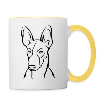 Podenco - Tasse zweifarbig - Weiß/Gelb - Rechts