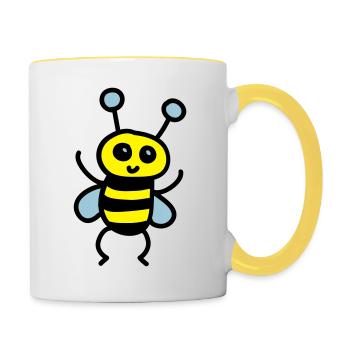 Abeille mignonne 3 - Mug contrasté - blanc/jaune - Droite