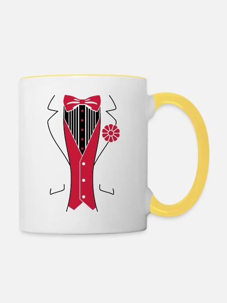 Tuxedo Smoking - Tasse zweifarbig - Weiß/Gelb