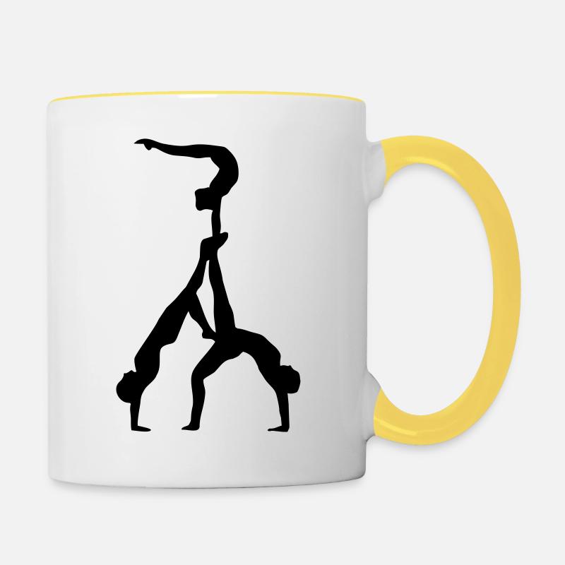 Acrobatique - Acrobatics - Mug contrasté - blanc/jaune