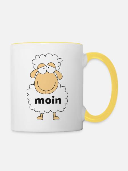 Schaaf Moin - Tasse zweifarbig - Weiß/Gelb