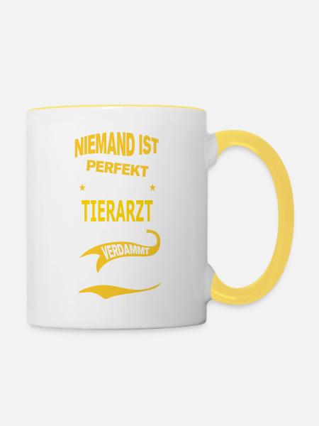 TIERARZT - Tasse zweifarbig - Weiß/Gelb