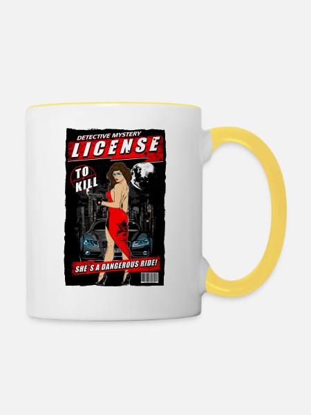 Detektiv - Tasse zweifarbig - Weiß/Gelb