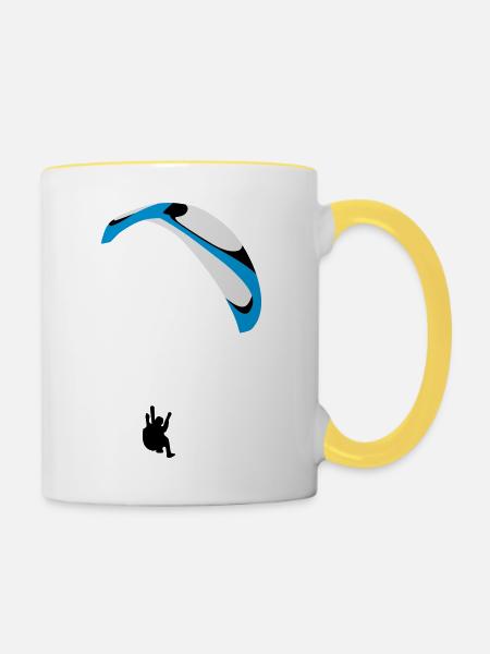Paragliding Acro - Tasse zweifarbig - Weiß/Gelb