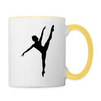 Tänzerin, Gymnastin, Ballerina - Tasse zweifarbig - Weiß/Gelb - Rechts