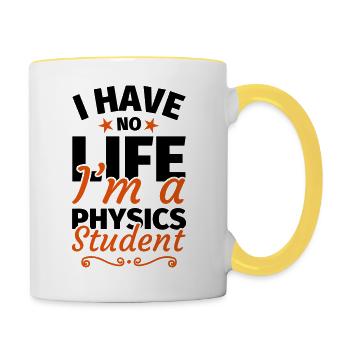 Étudiant en physique Études en physique Études en physique - Mug contrasté - blanc/jaune - Droite