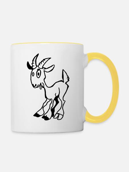 goat - Tasse zweifarbig - Weiß/Gelb