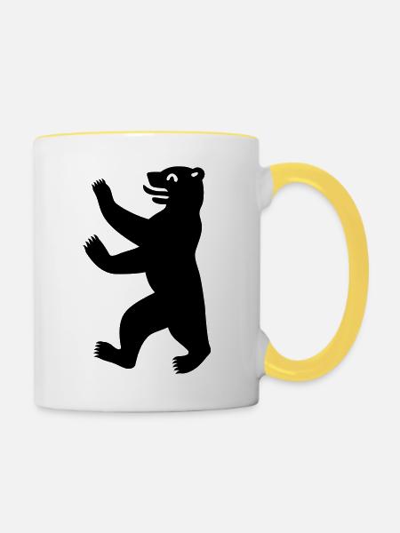 Berliner Bär - Tasse zweifarbig - Weiß/Gelb
