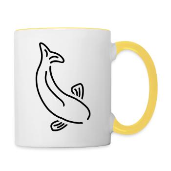 fisch__f1 - Mug contrasté - blanc/jaune - Droite