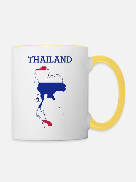 thailand - Tasse zweifarbig - Weiß/Gelb