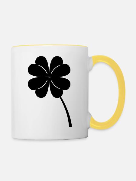 fourleaf_clover - Tasse zweifarbig - Weiß/Gelb