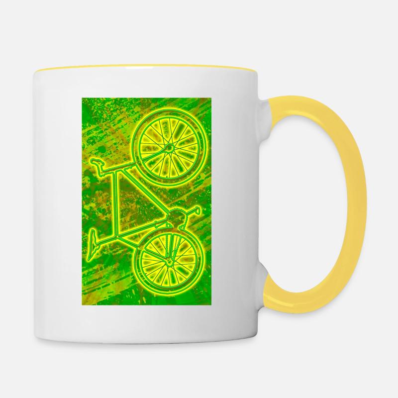 Vélo Pignon Fixe / NEON - Mug contrasté - blanc/jaune