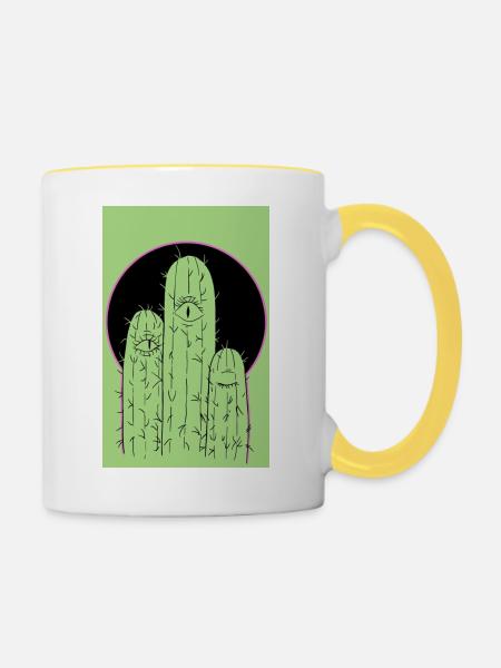 Cactus - Tasse zweifarbig - Weiß/Gelb