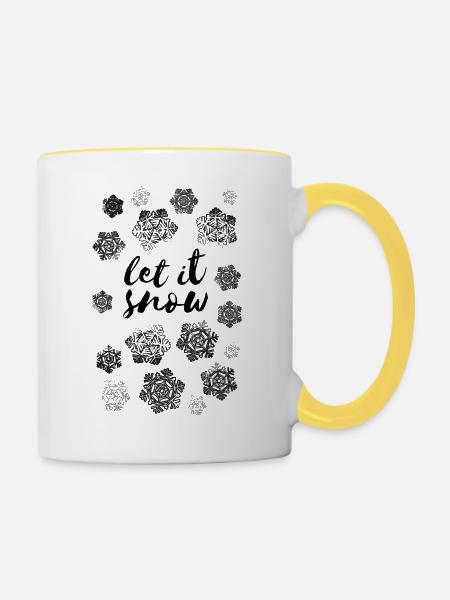 AD Let It Snow - Tasse zweifarbig - Weiß/Gelb