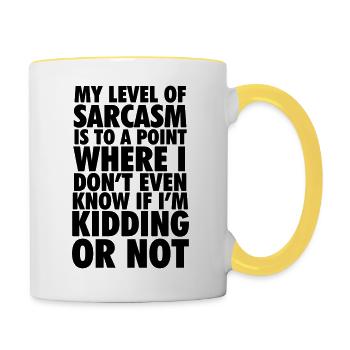 My Level Of Sarcasm Is To A Point - Contrasting Mug - white/yellow - Right