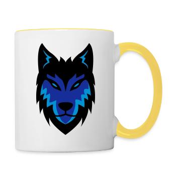 wolf_02 - Contrasting Mug - white/yellow - Right