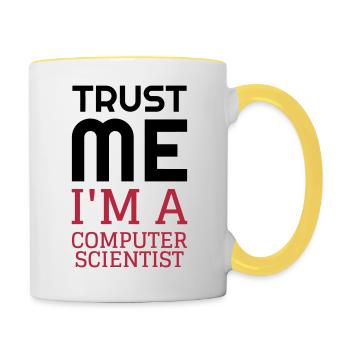 Computer / Informatiker / Aussenseiter / Ingenieur - Tasse zweifarbig - Weiß/Gelb - Rechts