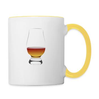 Whisky lustiger Spruch Die Wahrheit - Tasse zweifarbig - Weiß/Gelb - Rechts