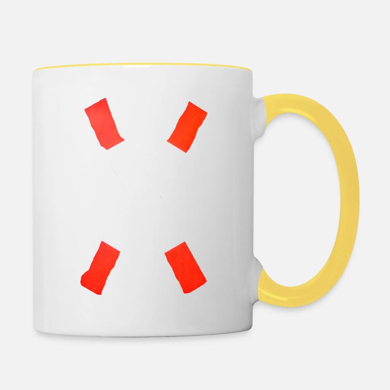 Panneau ferroviaire - Mug contrasté - blanc/jaune