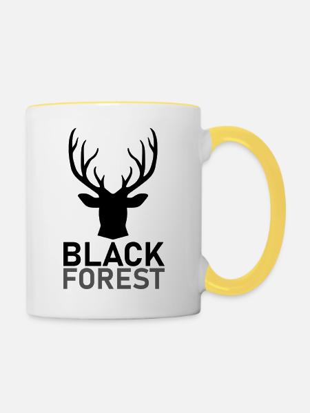 Black Forest - Deer - Tasse zweifarbig - Weiß/Gelb