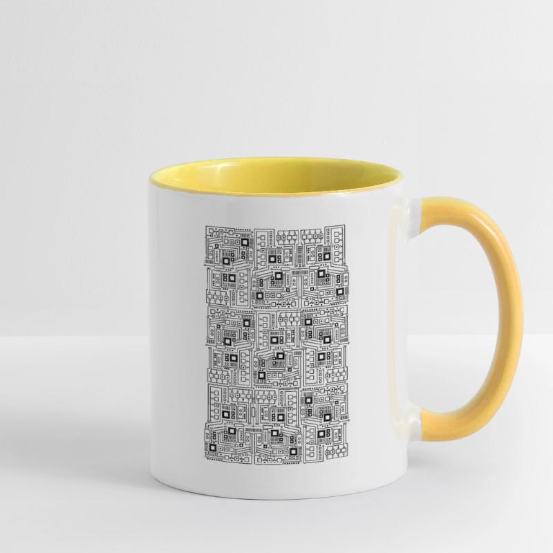 Circuit board CPU motif technology pattern computer gift Contrasting Mug