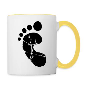 Little baby foot - Contrasting Mug - white/yellow - Right