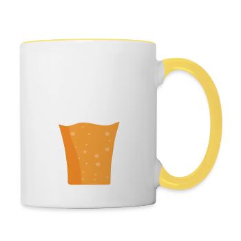 bière mousse 7ème compagnie - Mug contrasté - blanc/jaune - Droite