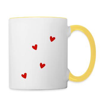 dogs lover - Mug contrasté - blanc/jaune - Droite
