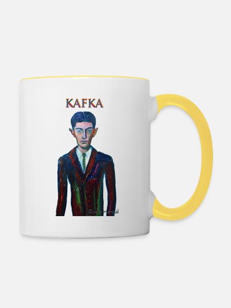 Kafka - Tasse zweifarbig - Weiß/Gelb