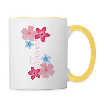 Johanna Blumen - Tasse zweifarbig - Weiß/Gelb - Rechts