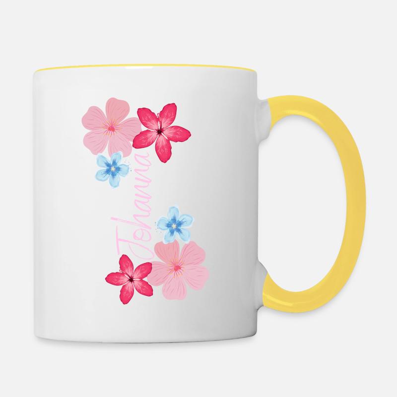 Johanna Fleurs - Mug contrasté - blanc/jaune