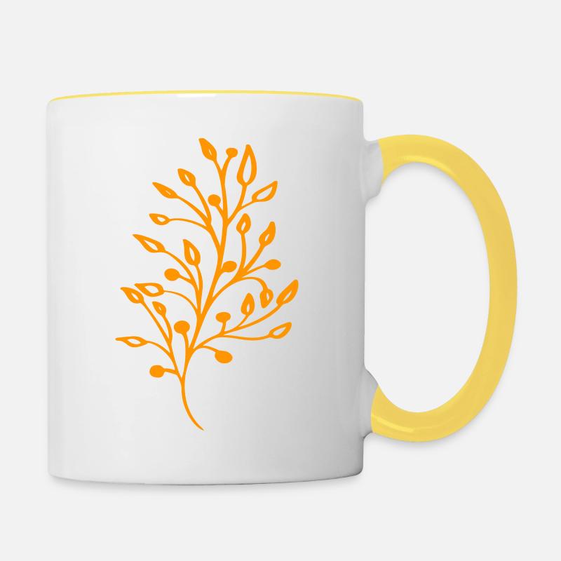 Flore jaune - Mug contrasté - blanc/jaune