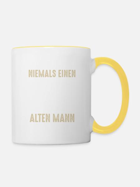 Sackpfeife Dudelsack Opa Großvater Bockpfeife - Tasse zweifarbig - Weiß/Gelb