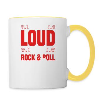Rock n roll bruyant - Mug contrasté - blanc/jaune - Droite