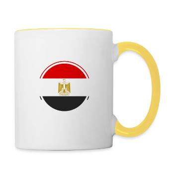 Ägypten Ägypter Ägyptisch Hurghada Ägyptische Flag - Tasse zweifarbig - Weiß/Gelb - Rechts