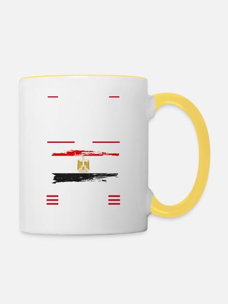 Ägypter Ägypten Ägyptische Flagge Geschenk - Tasse zweifarbig - Weiß/Gelb
