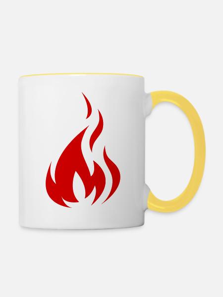 Flame Red - Tasse zweifarbig - Weiß/Gelb