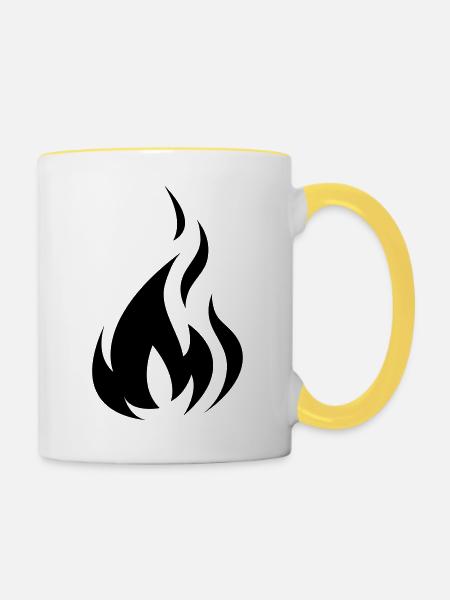 Flame Black - Tasse zweifarbig - Weiß/Gelb