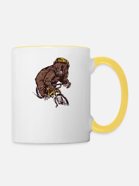 Biking - Tasse zweifarbig - Weiß/Gelb