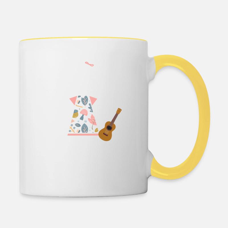 Ukulele - Contrasting Mug - white/yellow