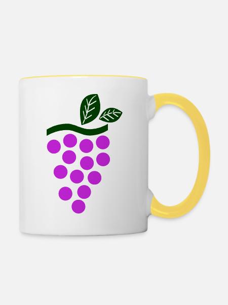Weintraube - Tasse zweifarbig - Weiß/Gelb