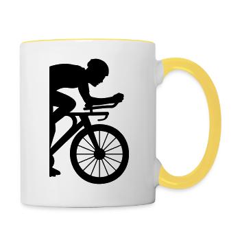 Half Bike Rider - Contrasting Mug - white/yellow - Right