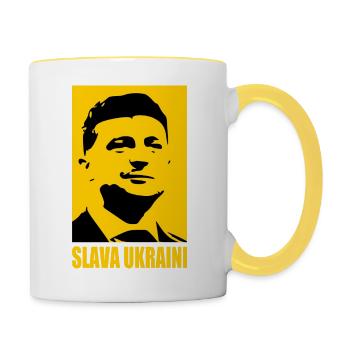 Slava ukraini - Contrasting Mug - white/yellow - Right