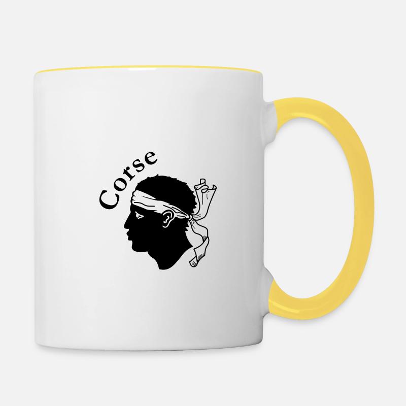 Corse - Mug contrasté - blanc/jaune