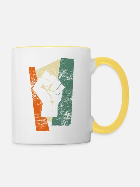 Faust - Tasse zweifarbig - Weiß/Gelb