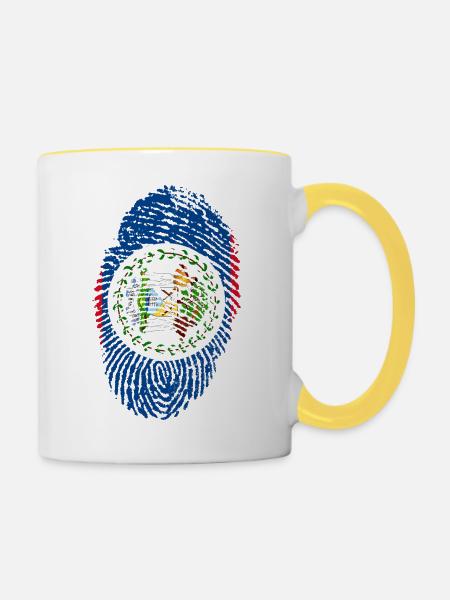 Belize - Tasse zweifarbig - Weiß/Gelb